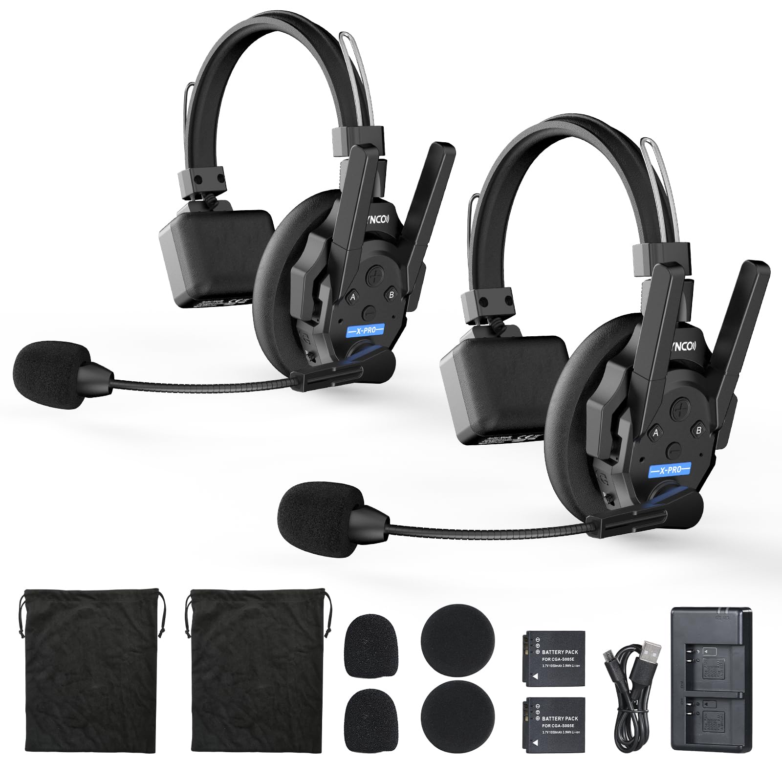Amazon.co.jp: SYNCO XTALK XPRO2 ワイヤレスインカムヘッドセット, 2